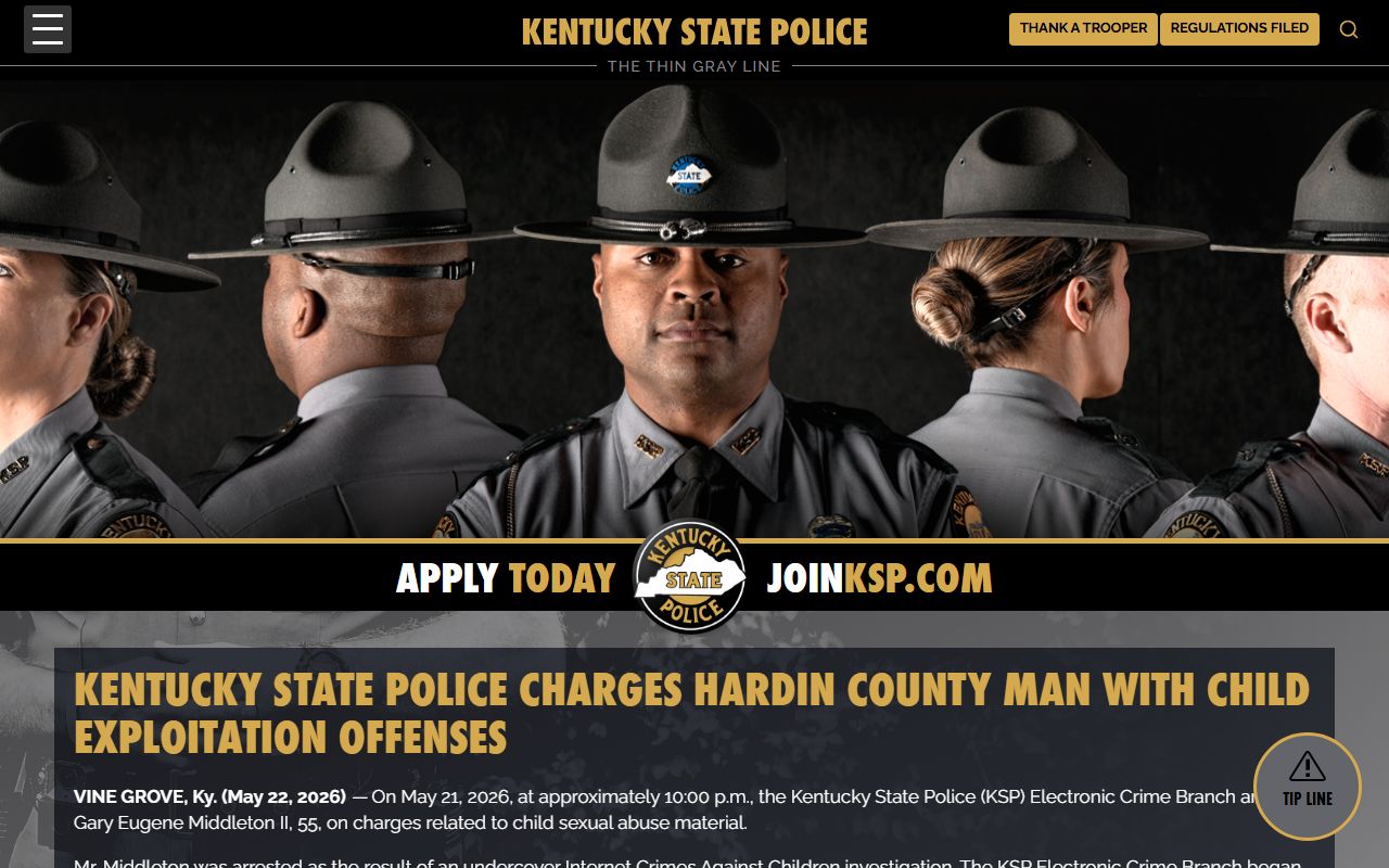 Hardin County arrest records and court charges KSP May 2026 charge release