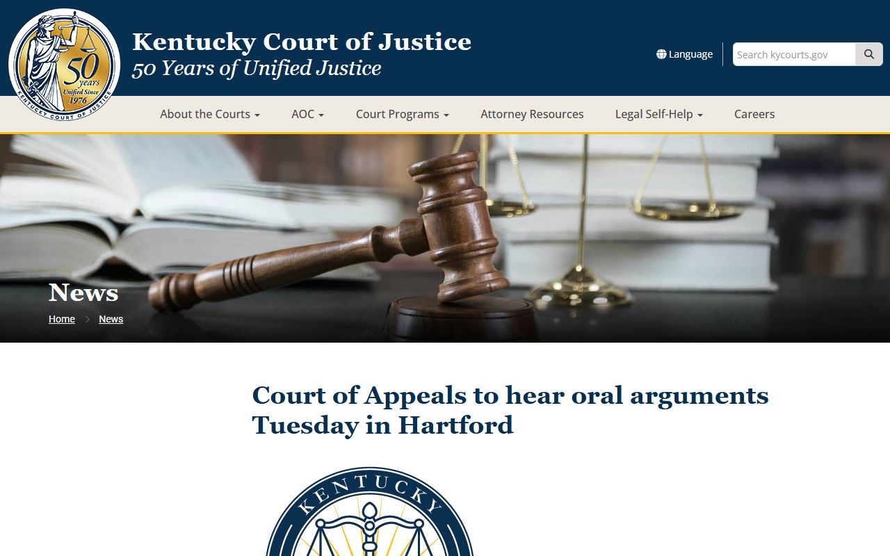Hardin County court dockets Court of Appeals oral argument notice
