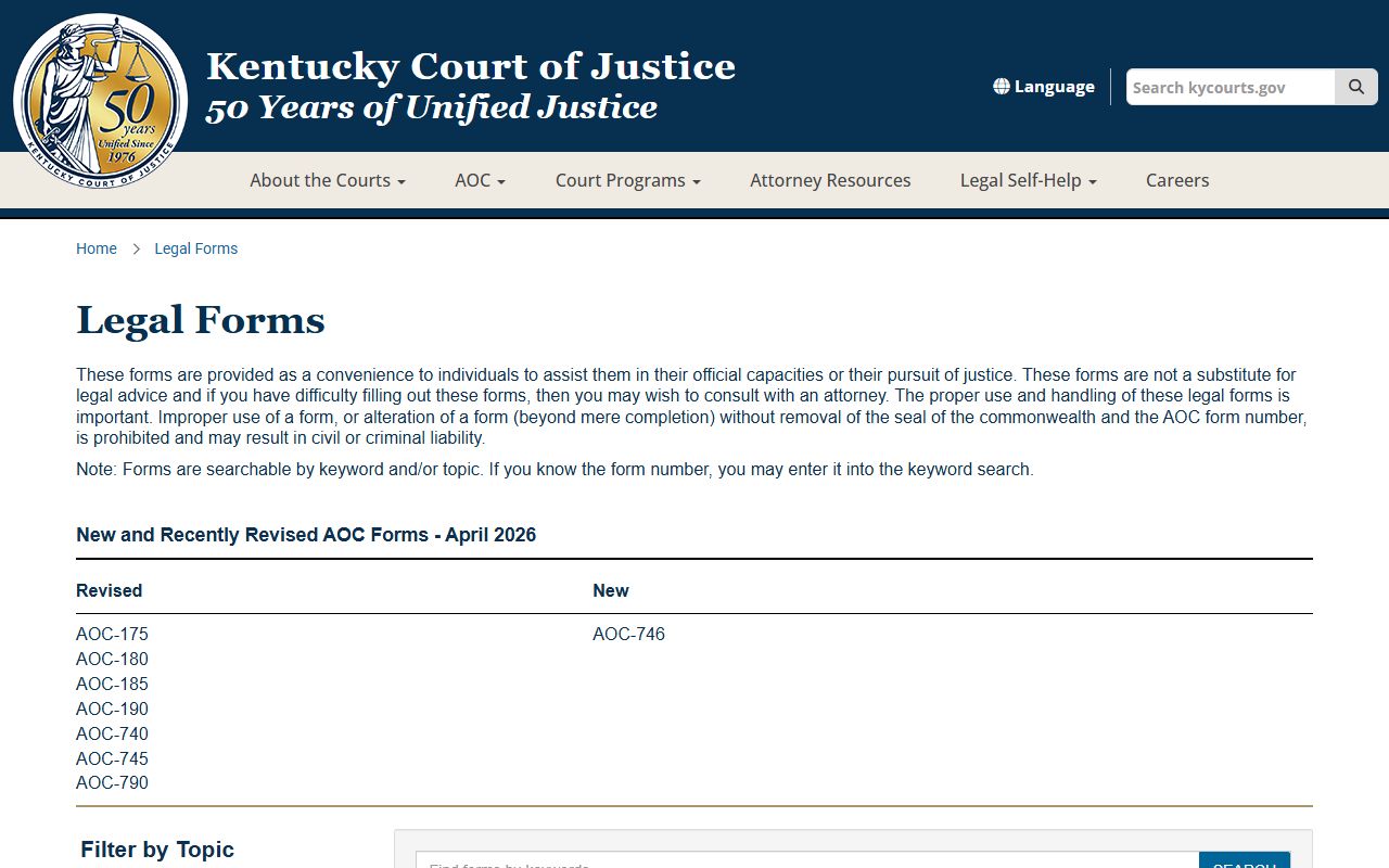 Hardin County court records Kentucky Court of Justice legal forms page