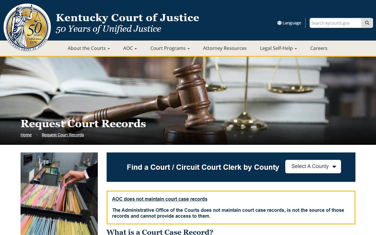 Hardin County court records request guidance from Kentucky Court of Justice