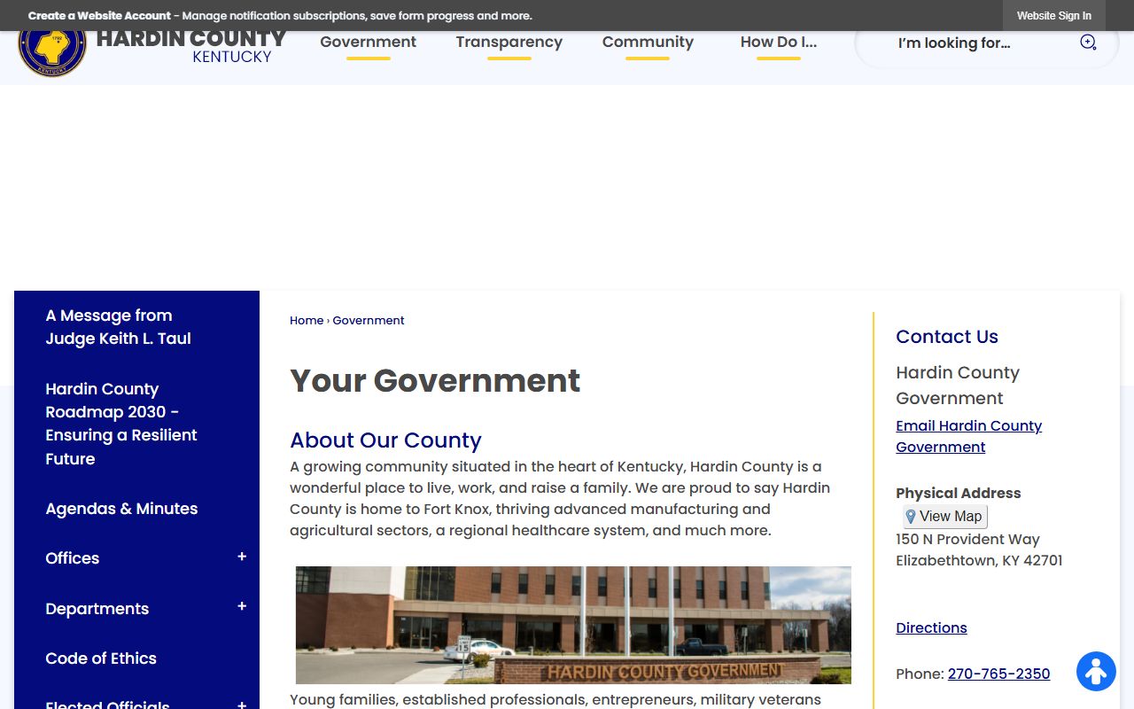 Hardin County Court records county government context