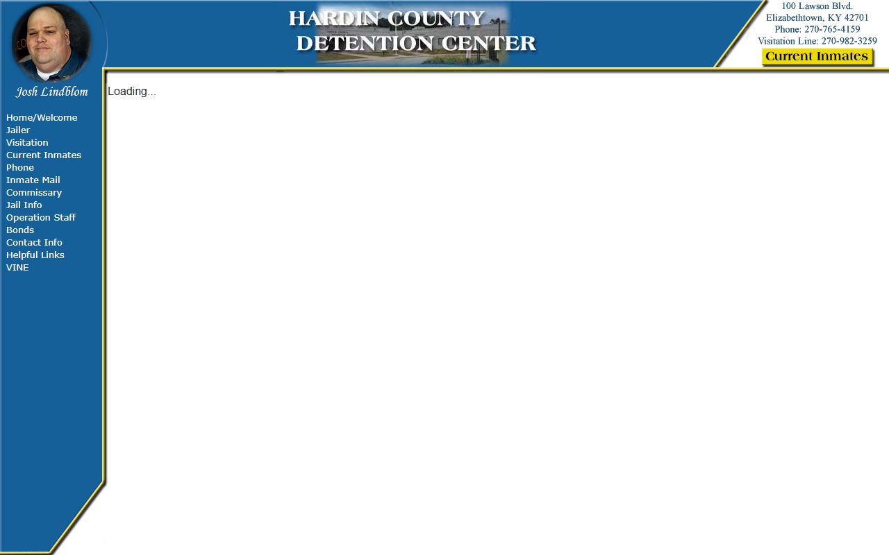 Hardin County Detention Center current inmates page embedding JailTracker
